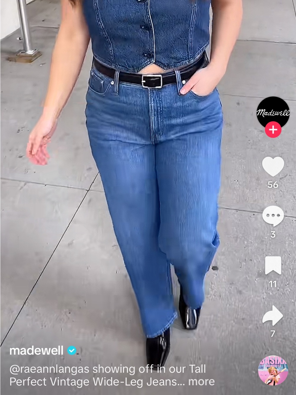 MADEWELL The Perfect Vintage Wide Leg Jean size 27